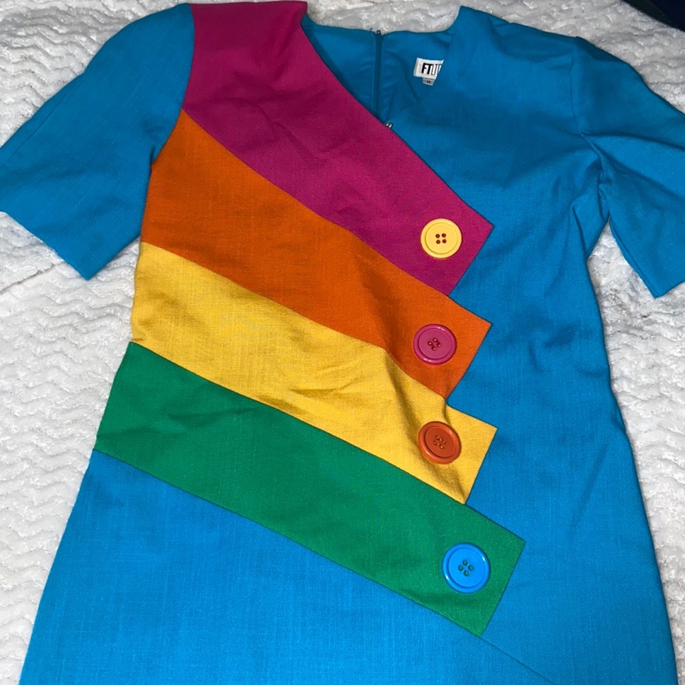 FT LTD Vintage Turquoise A-line Dress, Size 8
